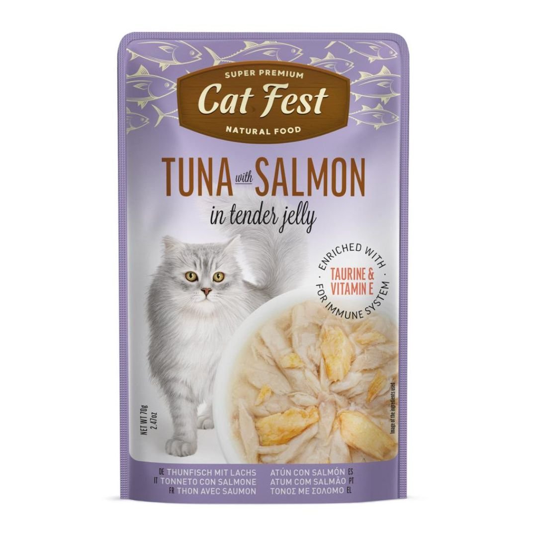 CAT FEST TUNA SALMON WET POUCH 70G 1