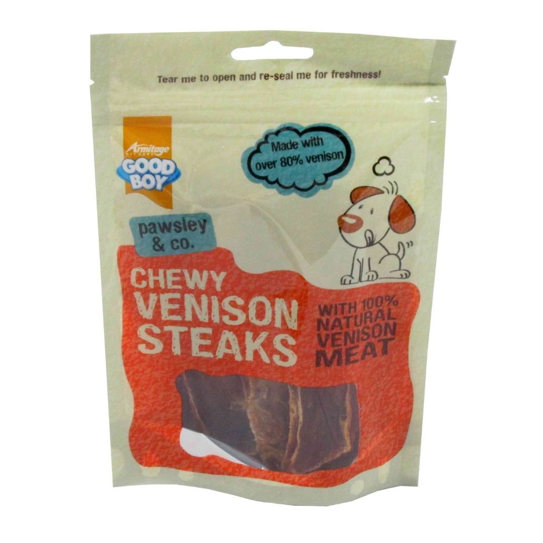 GOODBOY DOG TREAT CHEWY STEAK VENISON 1