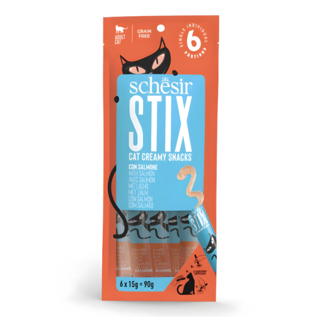 SCHESIR CAT WET FOOD CREAMY STIX SALMON 1