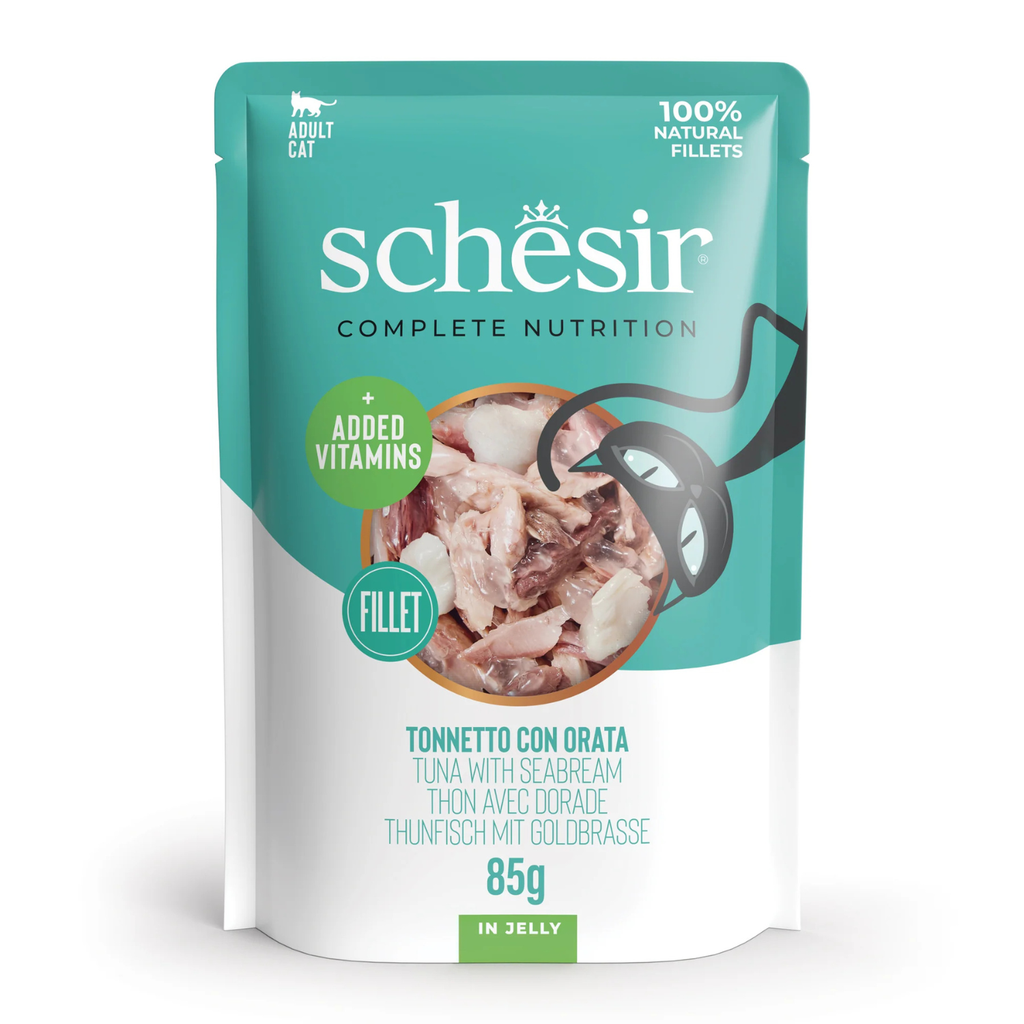 SCHESIR CAT WET FOOD TUNA SEABREEM JELLY POUCH 2