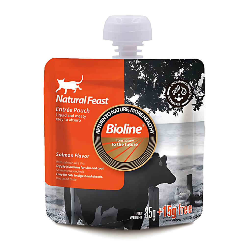 BIOLINE CAT WET FOOD POUCH SALMON 85gx6 1