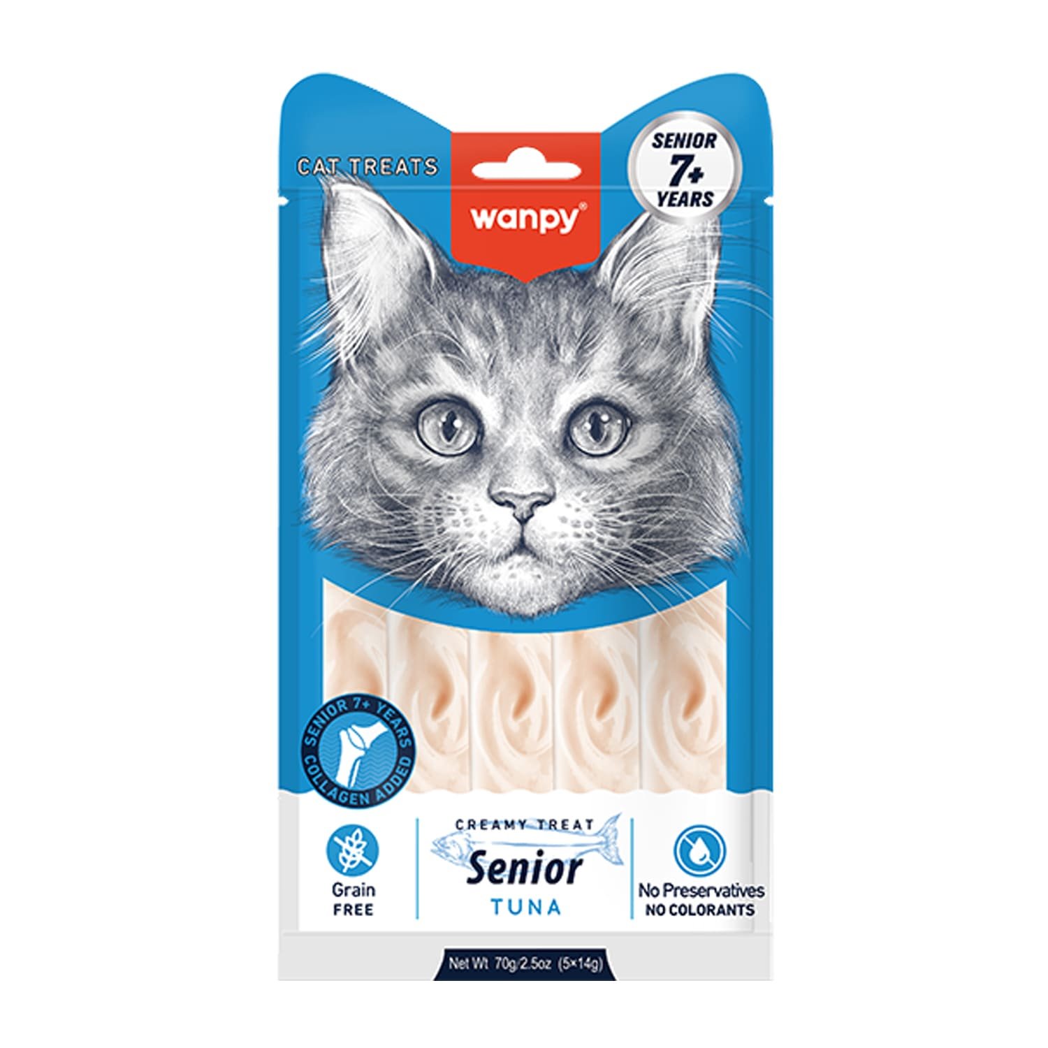 WANPY CAT TREAT CREAMY SENIOR TUNA 70g 1