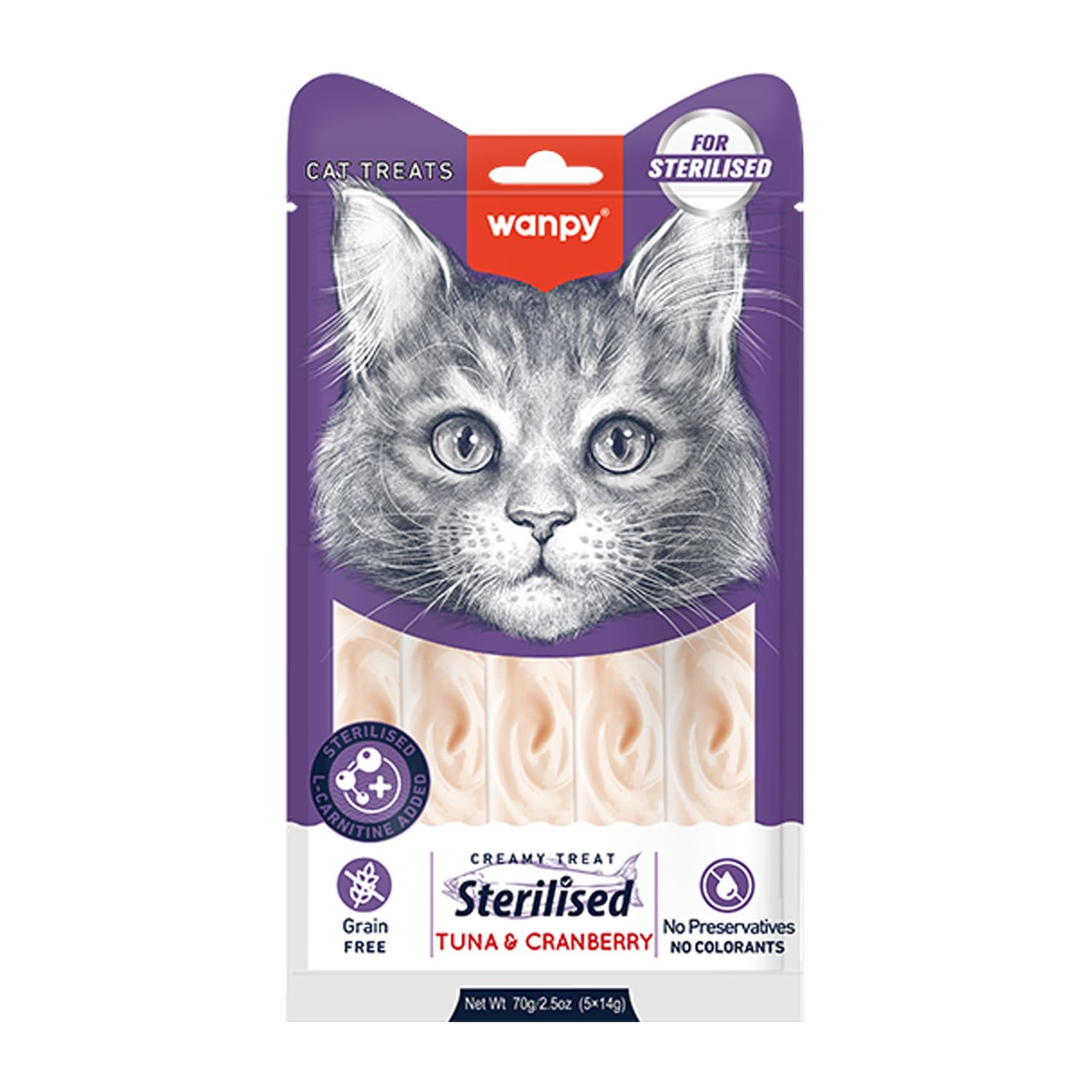 WANPY CAT TREAT CREAMY TUNA CRANBERRY 70g 1